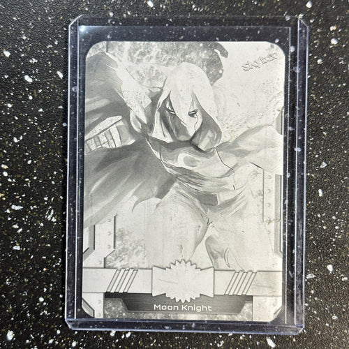 2023 Skybox Marvel Metal Universe Avengers Moon Knight Black Printing Plate #26