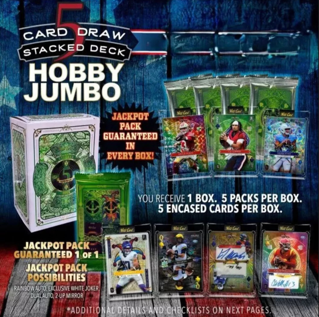 Wild Card Five (5) Card Draw Stacked Deck Football Hobby Box